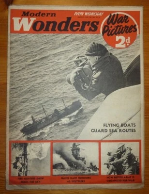 MODERN WONDER No 146 Vol 6 2ND MAR 1940 FLYING BOATS GUARD SEA ROUTES - Image 1 of 4
