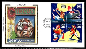 2753A 29c Stamps (Se-Tenant) (1993) CIRCUS PERFORMERS FDC FROM COLORANO SILK - Picture 1 of 1