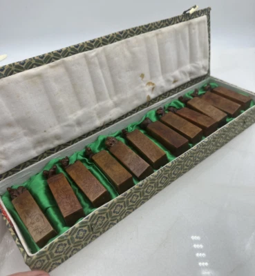 Juego de 12 estampillas de piedra de jabón roja tallada asiática china de colección del zodiaco de piedra tallada Foto 1 de 4