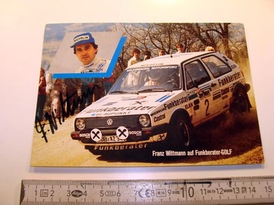 Card AK Cartolina VW Golf GTI Rallye Gr.A Franz Wittmann Funkberater 1985 RAR - Bild 1 von 2