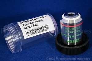 Objetivo microscopio Zeiss Primo Plan-Achromat 4x /0,10 Ph0 ∞/- P/N 415500-1619 - Imagen 1 de 1