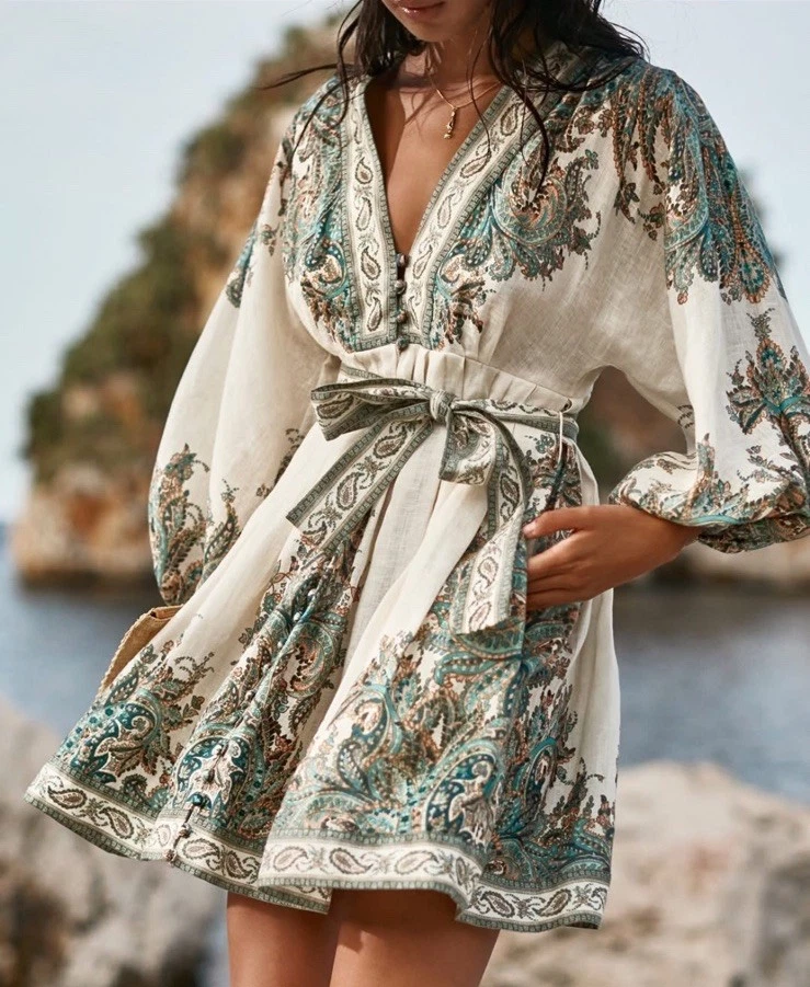 美品】ZIMMERMANN オールインワンフラワープリントミニドレス