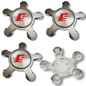135mm STAR STYLE ALLOY WHEEL CENTRE CAPS 4F0601165N GREY AUDI A3 A4 A5 A6 A7 A8 - Picture 1 of 2