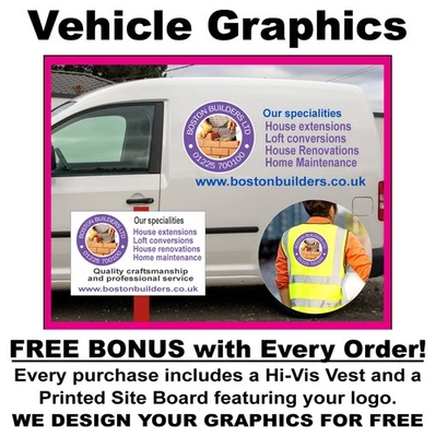 Bespoke Van Graphics Kit – Logo, Contact & Branding Stickers in Custom Vinyl - Image 1 of 4