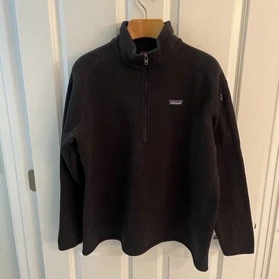 Camisa Pullover Polar Patagonia 1/4 Cremallera Hombres XXL 2XL Atlética Negra Manga Larga Foto 1 de 4