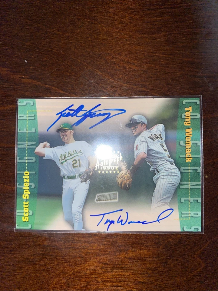 1999 Stadium Club Co-Signers #CS26 Scott Spiezio & Tony Womack autógrafos - Imagem 1 de 3