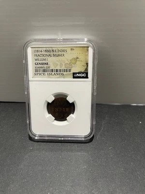 (1814 - 1836) N. E Indies Fractional Stuiver Willem 1 NGC Genuine - Image 1 of 2