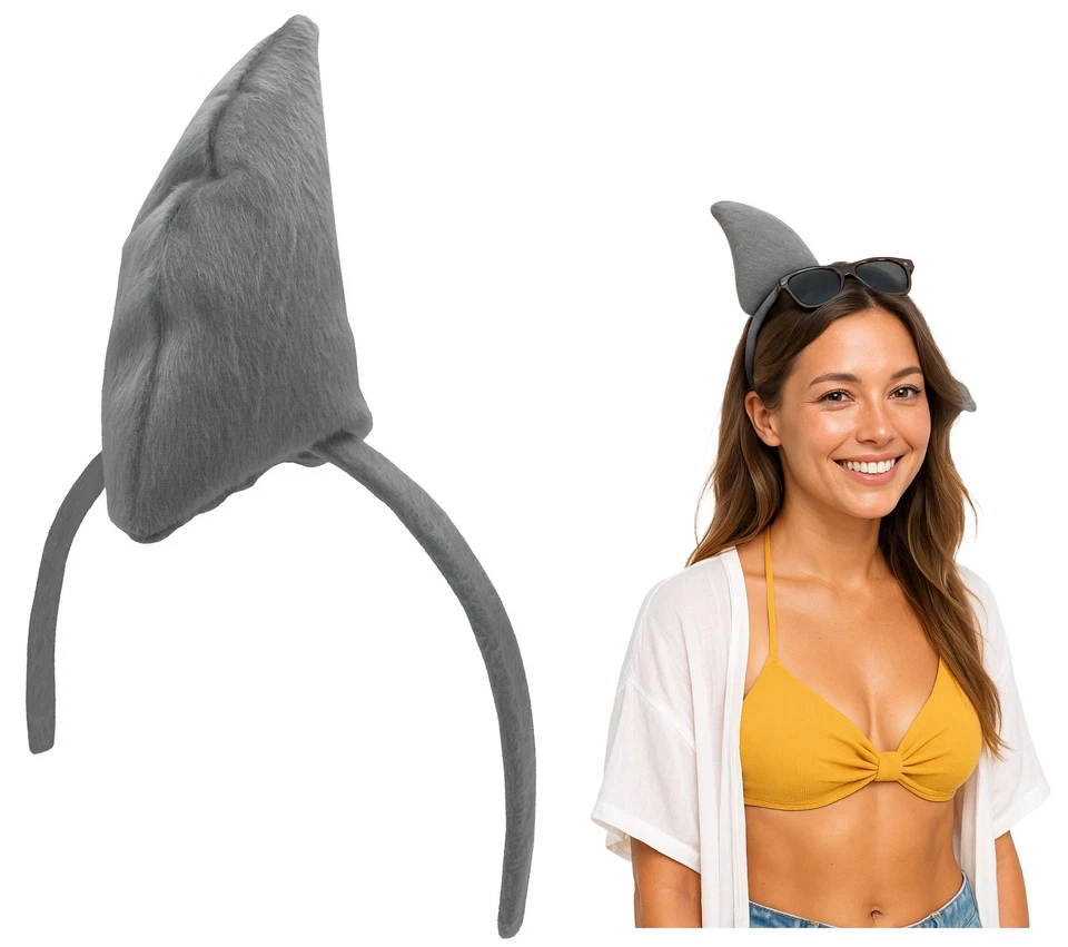 Веселый акулы плавник обруч большой белый акула рыбы вечеринки шляпа взрослых детей костюм - Изображение 1 из 4