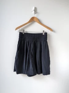 Scanlan Theodore Shorts Size AU 8 US 4 Navy Ink Silk High Waisted Premium Basic - Picture 1 of 9