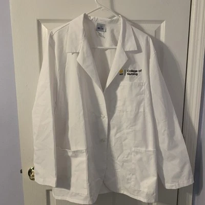 Abrigo corto blanco UCF talla XLWhite calce clásico enfermera laboratorio abrigo estudiante. Foto 1 de 4