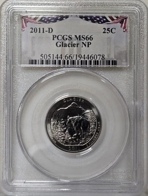 2011-D 25C PCGS MS66 - Clad Glacier Quarter - Image 1 of 2