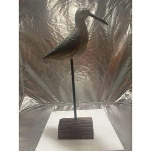 Hand Carved Wood Shorebird American Folk Art 11 inches - Picture 1 of 10