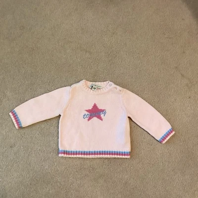 SUÉTER TOMMY HILFIGER INFANTIL NIÑA, 6-12 MESES, ROSAS/AZUL, ESTRELLA CON LOGO DELANTERO Foto 1 de 3