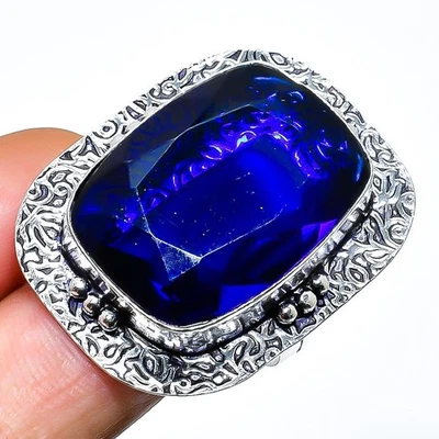 Ювелирное кольцо из стерлингового серебра 925 пробы с голубым топазом London размер 10 A008 - Изображение 1 из 3