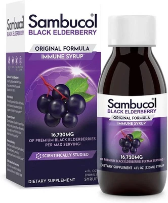 Jarabe de saúco negro Sambucol - Sambucus 4 fl oz (paquete de 1)  Foto 1 de 4