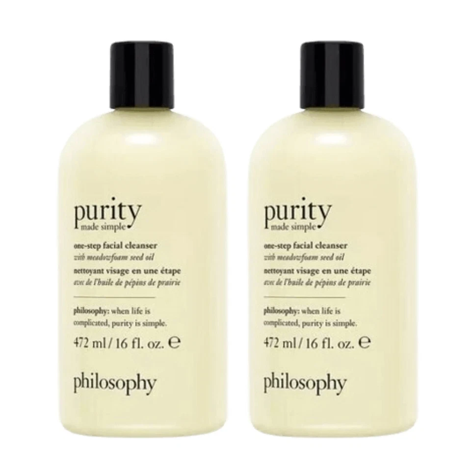 PACK 2 Philosophy Limpiador Facial de Un Paso Pureza Natural Todo Tipo de Piel 16oz Foto 1 de 4