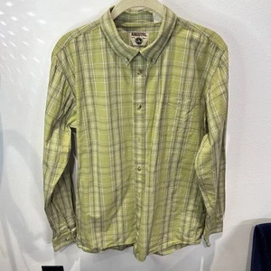 Resistol Green Brown Plaid Button Down Shirt Button Collar Boys XXL (18-20) - Picture 1 of 4