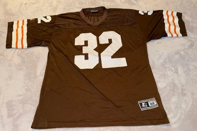 Camiseta Vintage 1995 Grande 52 Cleveland Browns Jim Brown #32 NFL Starter Anos 90 - Imagem 1 de 4