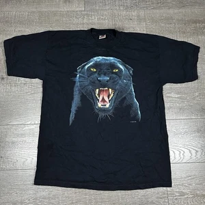 Vintage Panther T-Shirt XL Human-i-Tees Black Animal Graphic Tee USA - Picture 1 of 7
