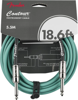 Cable de instrumento Fender Contour Series, recto, 18,6' pies, verde Sherwood Foto 1 de 3