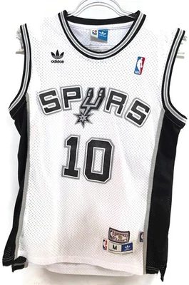 San Antonio Spurs Basketball Jersey Mens Medium White Black NBA Adidas Rodman - Image 1 of 4