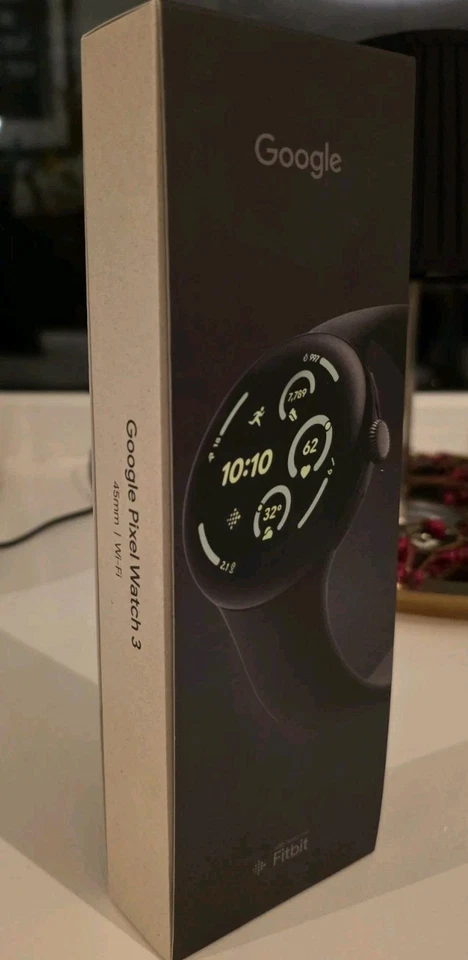 Google Pixel Watch 3 WiFi 45mm Smartwatch Black Obsidian Schwarz Neu & Ovp - Bild 1 von 1