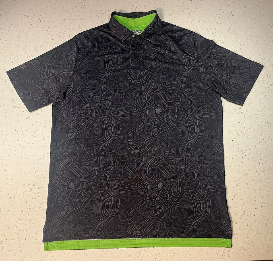 Polo de golf Callaway Opti-Dri manga corta - mediano para hombre - negro multicolor Foto 1 de 4
