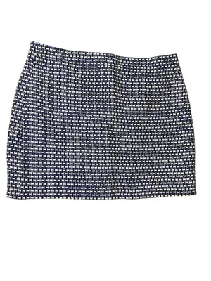 Мини-юбка J.Crew из шелковой смеси твид размер 10 синяя слоновая кость металлическая нить шикарный шик - Изображение 1 из 4