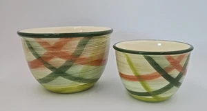Vernonware Tam O'Shanter Mixing Bowls 4 7/8"/ 6 7/8" California Metlox HTF - Picture 1 of 9