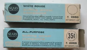 2 NOS Vintage Sears Craftsman White Rouge 2860 & 2865 Buffing Wheel Compounds - Picture 1 of 4