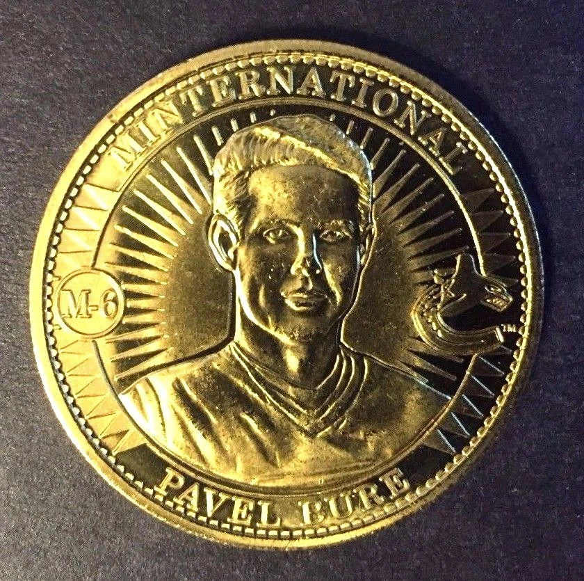 Pavel Bure 1997-98 Pinnacle Mint Minternational Jumbo Brass Coin #M-6 - Image 1 of 1