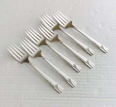 Plato de nobleza Oneida plateado 1937 Caprice 6 tenedores de ensalada Foto 1 de 4