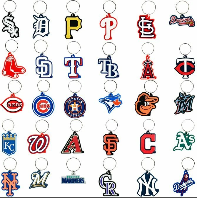 SOFT MLB Logo Key Chains all 30 Teams FREE SHIPPING Only 90 cents each! - Image 1 of 1