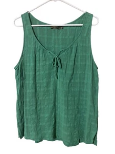 Prana Sleeveless Top Women Large Green Semi-sheer Texture Boho Cottagecore Comfy - Picture 1 of 14