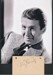 Jimmy Stewart - Late 1930's Signed Card w/ Quality Modern Photo - Autograph - Picture 1 of 6