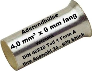 Aderendhülsen 4,0mm² x 9 mm Adernhülsen Aderendhülse verzinnt Adernhülse 4² - Bild 1 von 1