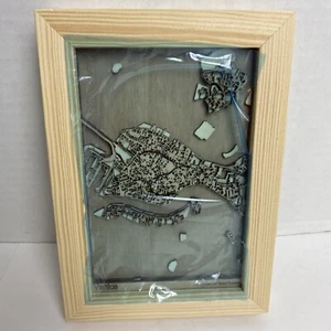Venice Wooden Map Laser Cut Street City 3D Framed Wall Art Wood by Citywood - Picture 1 of 6