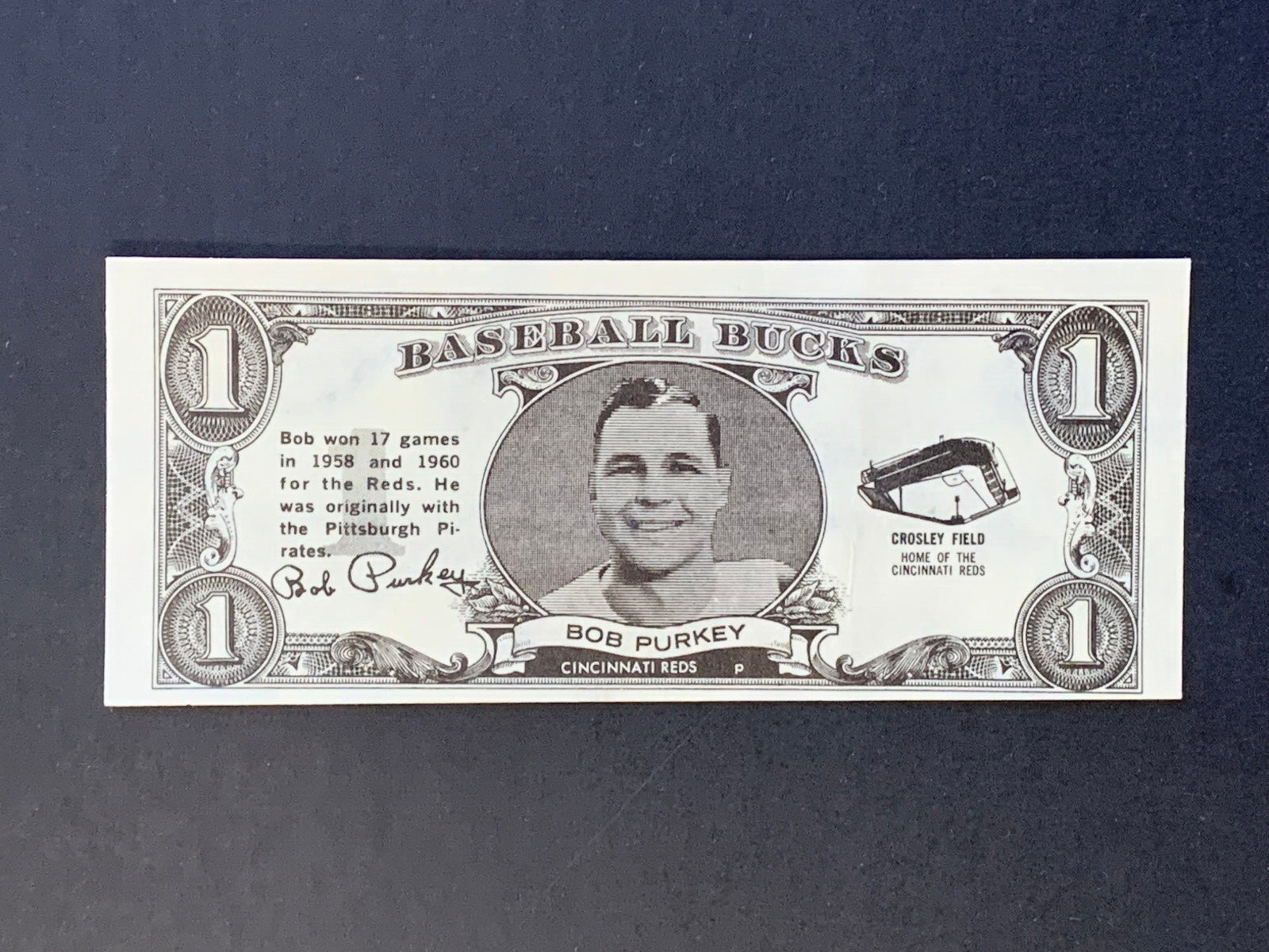 1962 Topps Baseball Bucks - Bob Purkey