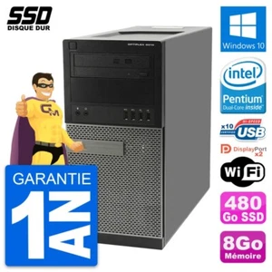 PC Tour Dell OptiPlex 9010 Intel Pentium G630 RAM 8Go SSD 480Go Windows 10 Wifi - Imagen 1 de 6
