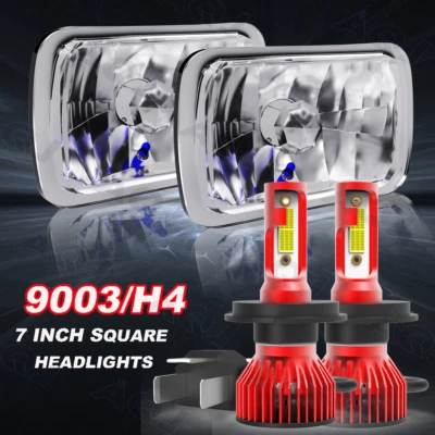 2Pcs 7x6'' 5x7'' LED Headlights Hi/Lo Beam Lamp Blub For Mazda B2200 B2000 B2600 Foto 1 de 4