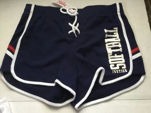 Girls Justice active wear SOFTBALL lace up sport dolphin shorts size 14 / 16 NEW - Picture 1 of 2