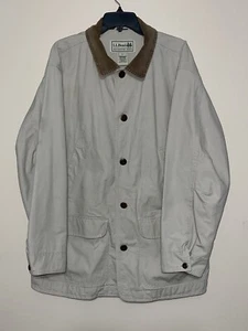 Vintage 90s L.L. Bean Tan Brown Men's Large Chore Coat Corduroy Collar 🔥 Rare - Picture 1 of 16