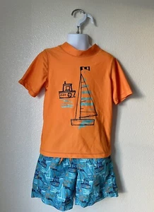 Kiko & Max Boys Swimsuit Size 5 Orange Multi Pre - Loved Condition - Picture 1 of 4