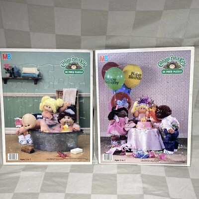 Cabbage Patch Kids 1984 Milton Bradley 25 Jigsaw Puzzle Kids Bath Birthday Party - Image 1 of 4