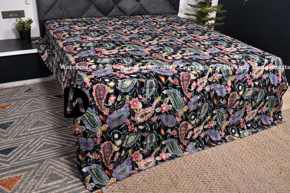 Colchas Ralli Kantha de algodón indio Gudari mantas king/queen hobo ropa de cama Foto 1 de 1