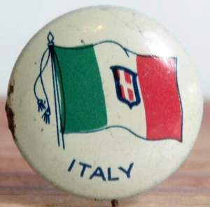 ITALY FLAG PINBACK BUTTON VTG COLLECTIBLE GR8 condition - Picture 1 of 2