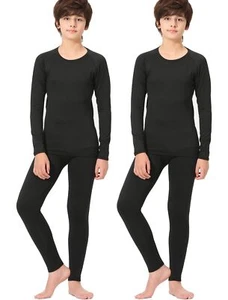 2 Pack Youth Boys' Thermal Underwear Set Fleece Lined Compression Shirt Leggi... - Picture 1 of 6