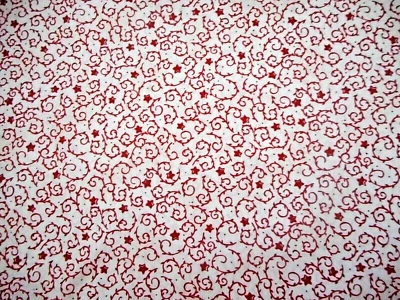 Moda Patriotic Fabric 1 5/8 Yard Red Stars & Swirls on Ivory Premium Cotton Vtg - Image 1 of 2