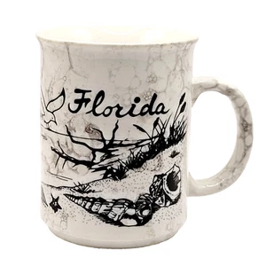 FLORIDA SEASHELLS by the Seashore Embossed Relief Coffee Tea Mug Vintage JAPAN - Picture 1 of 24