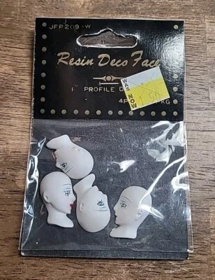 Новый винтажный RT/LF лицо смолы деко лицо головы для рукоделия синий глаз красный губы половина - Изображение 1 из 2